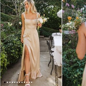 Show Me Your Mumu Champagne Clarissa Corset Dress Satin Bridesmaid XS